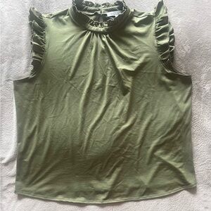 Sweet Rain Sage Green Ruffle Sleeve Blouse